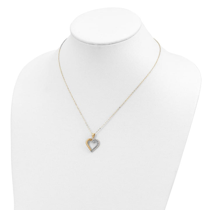 Sterling Silver Diamond Mystique Diamond Heart 18 inch Necklace