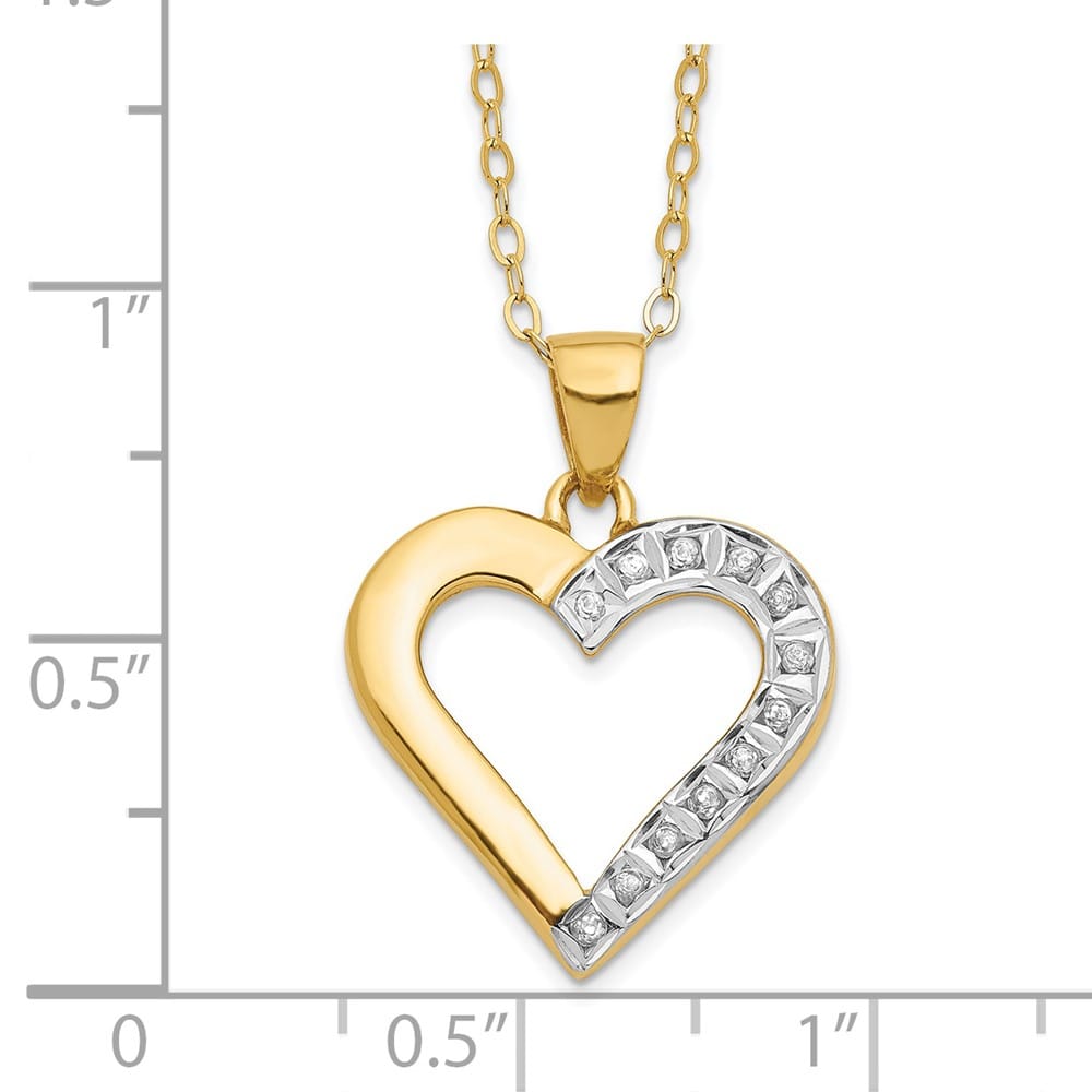 Sterling Silver Diamond Mystique Diamond Heart 18 inch Necklace