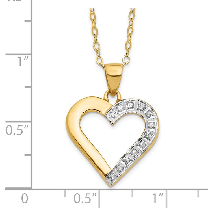 Sterling Silver Diamond Mystique Diamond Heart 18 inch Necklace