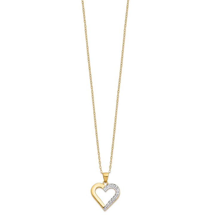 Sterling Silver Diamond Mystique Diamond Heart 18 inch Necklace
