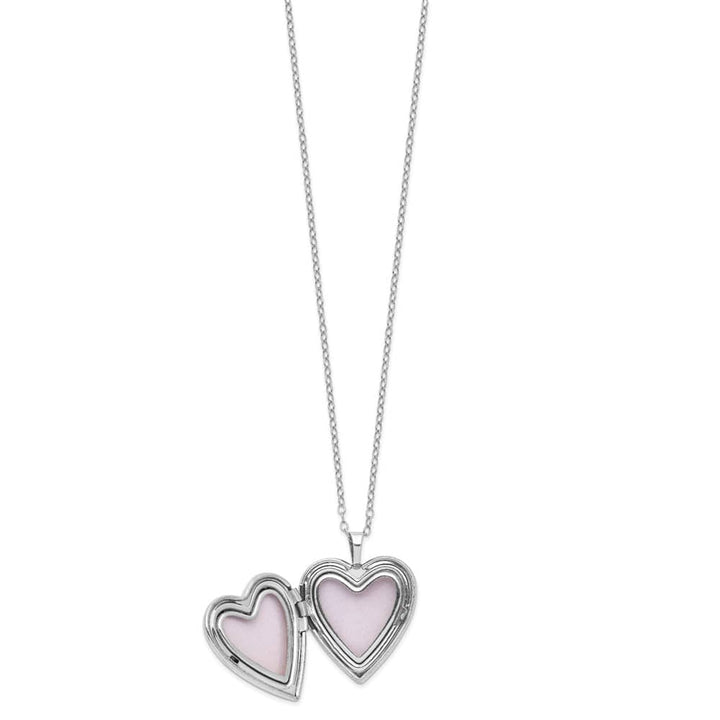 Sterling Silver Diamond Mystique Diamond Heart Locket 18 inch Necklace