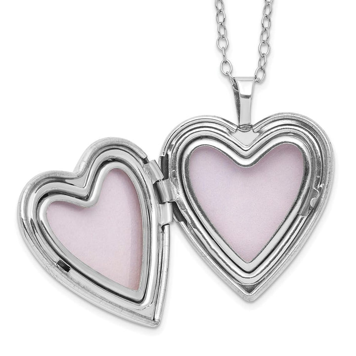 Sterling Silver Diamond Mystique Diamond Heart Locket 18 inch Necklace