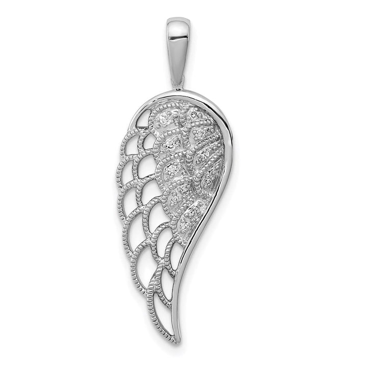 Sterling Silver Diamond Openwork Wing Pendant