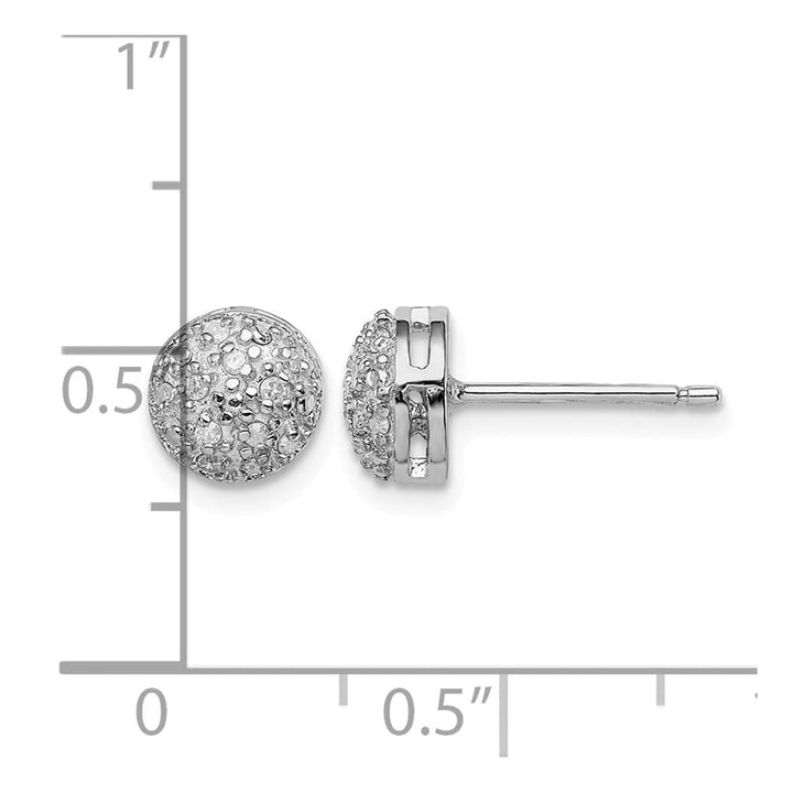 Sterling Silver Diamond Post Earrings, view 4 of 4