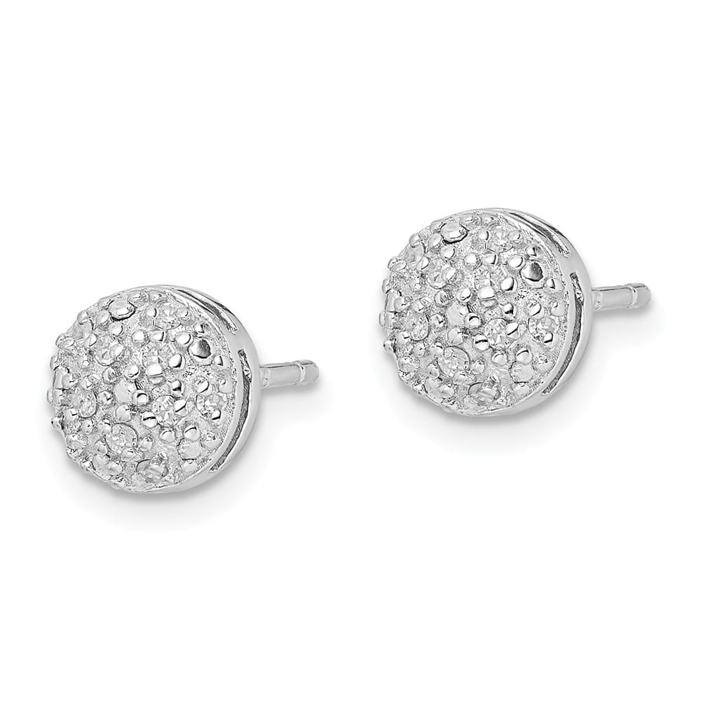 Sterling Silver Diamond Post Earrings, view 2 of 4