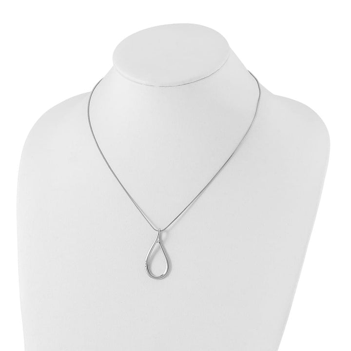 Sterling Silver Diamond Teardrop 3 Stone Snake Chain 20 inch Necklace