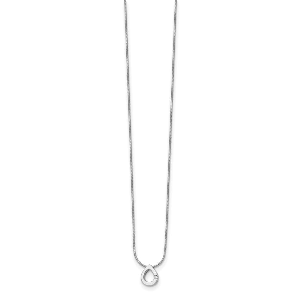Sterling Silver Diamond Teardrop Snake Chain 10x10 mm 20 inch Necklace