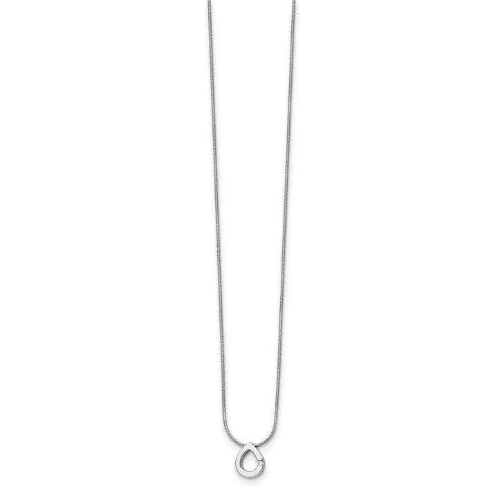 Sterling Silver Diamond Teardrop Snake Chain 10x10 mm 20 inch Necklace