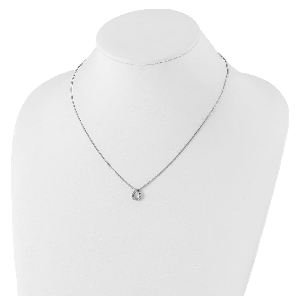 Sterling Silver Diamond Teardrop Snake Chain 10x10 mm 20 inch Necklace