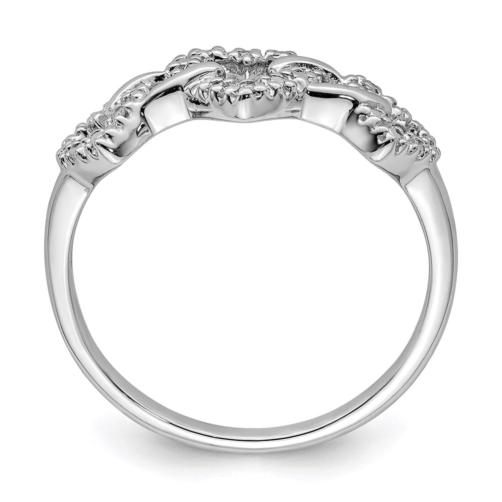 Sterling Silver Diamond Triple Heart Ring