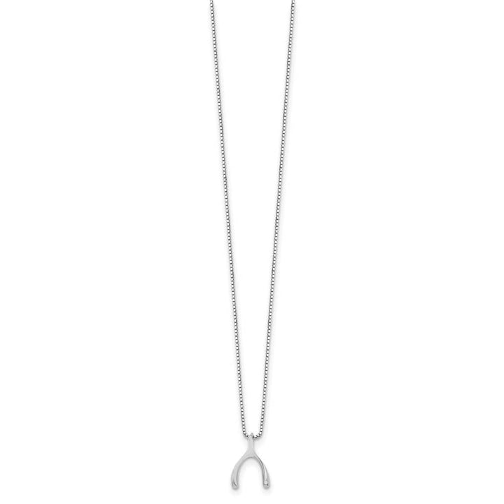 Sterling Silver Diamond Wishbone Slide Pendant 20 inch Necklace