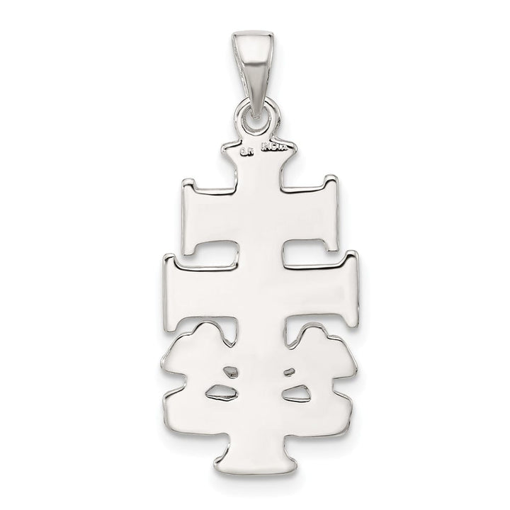 Sterling Silver Double Cross with Angels Crucifix 20.63 mm Pendant