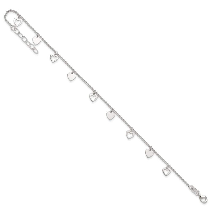 Sterling Silver Double Heart Anklet