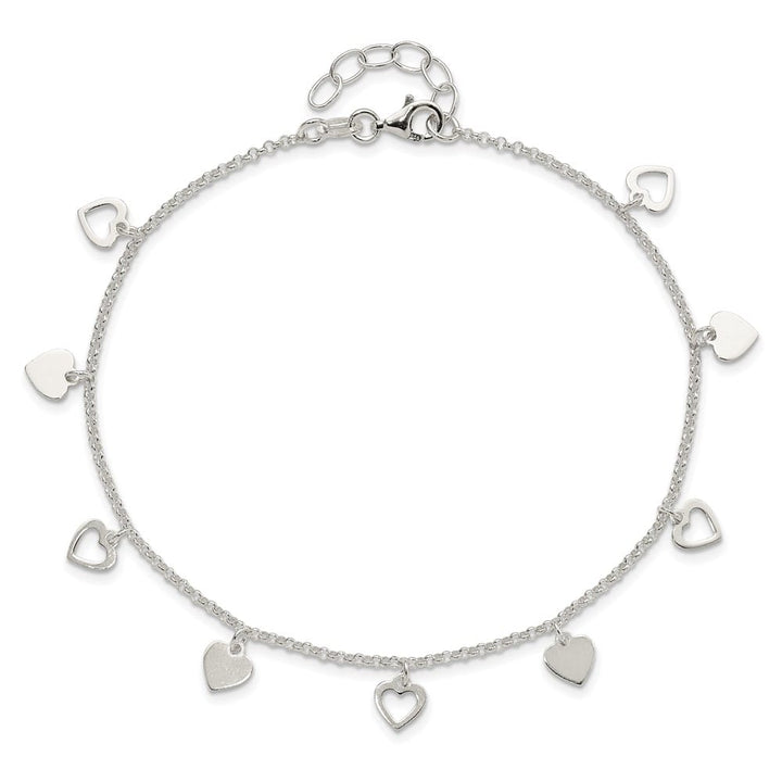 Sterling Silver Double Heart Anklet