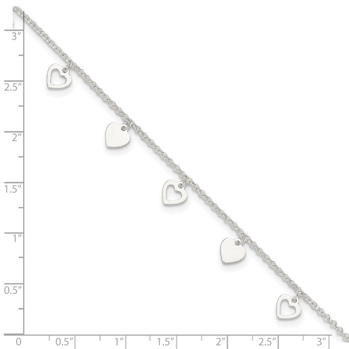 Sterling Silver Double Heart Anklet
