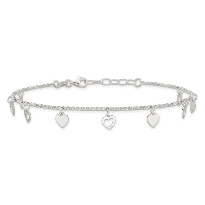 Sterling Silver Double Heart Anklet