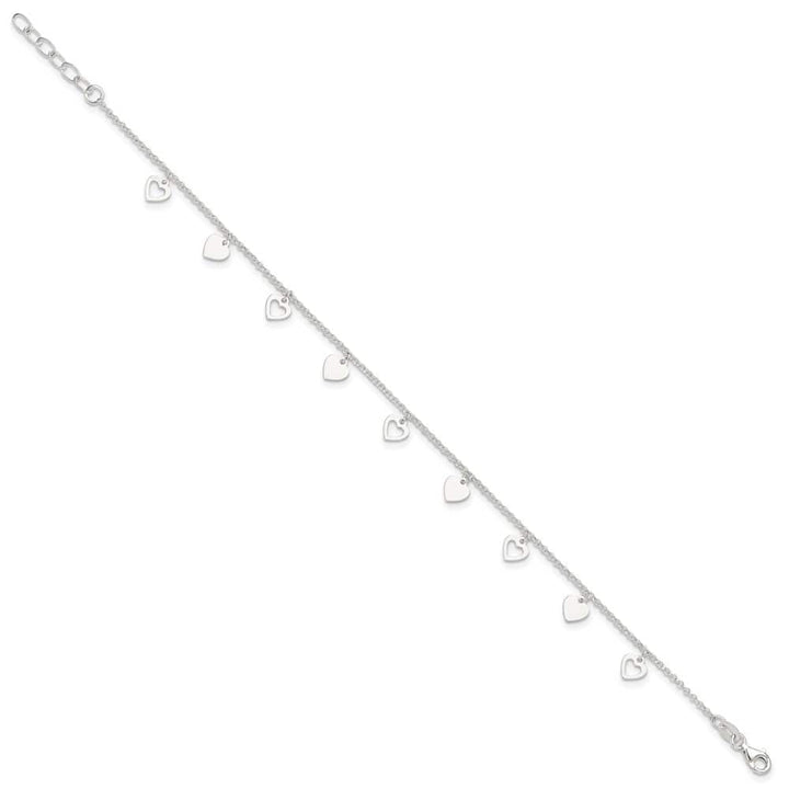 Sterling Silver Double Heart Anklet