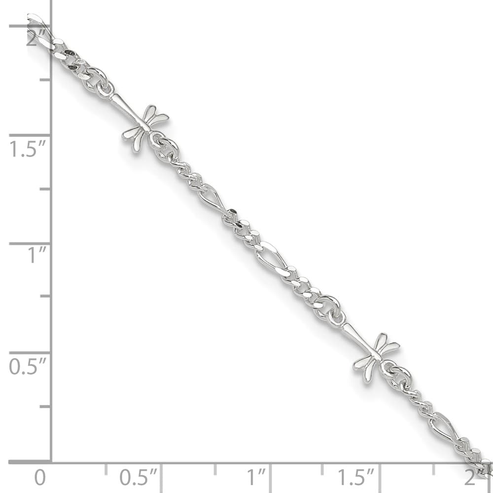 Sterling Silver Dragonflies Anklet