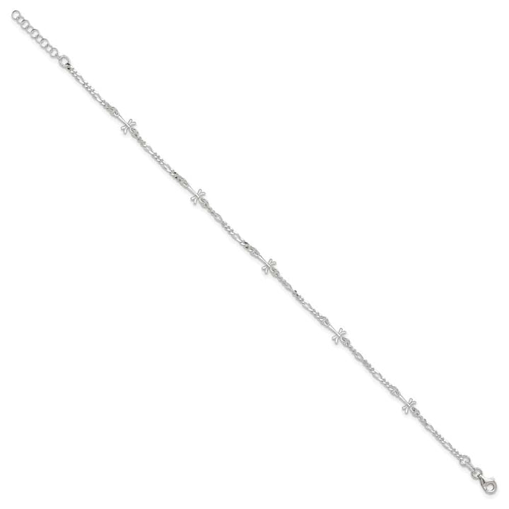 Sterling Silver Dragonflies Anklet