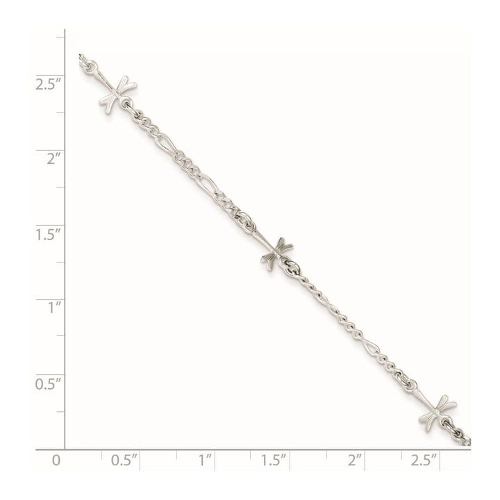 Sterling Silver Dragonflies Anklet