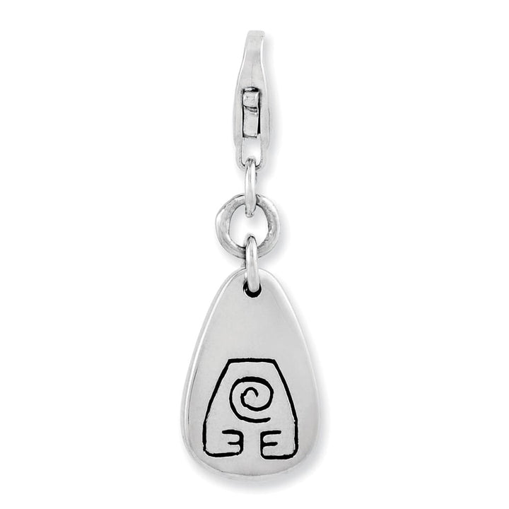 Sterling Silver Earth Symbol with Fancy Lobster Clasp Charm