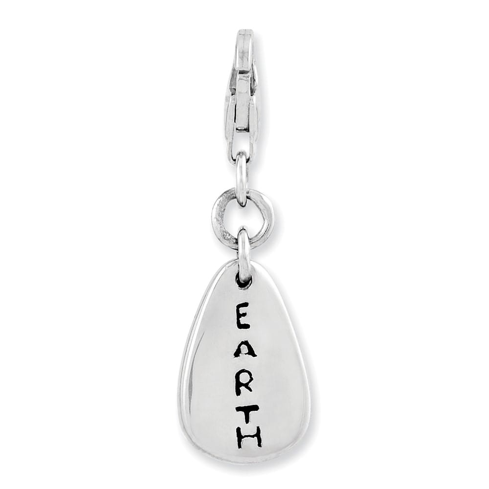 Sterling Silver Earth Symbol with Fancy Lobster Clasp Charm