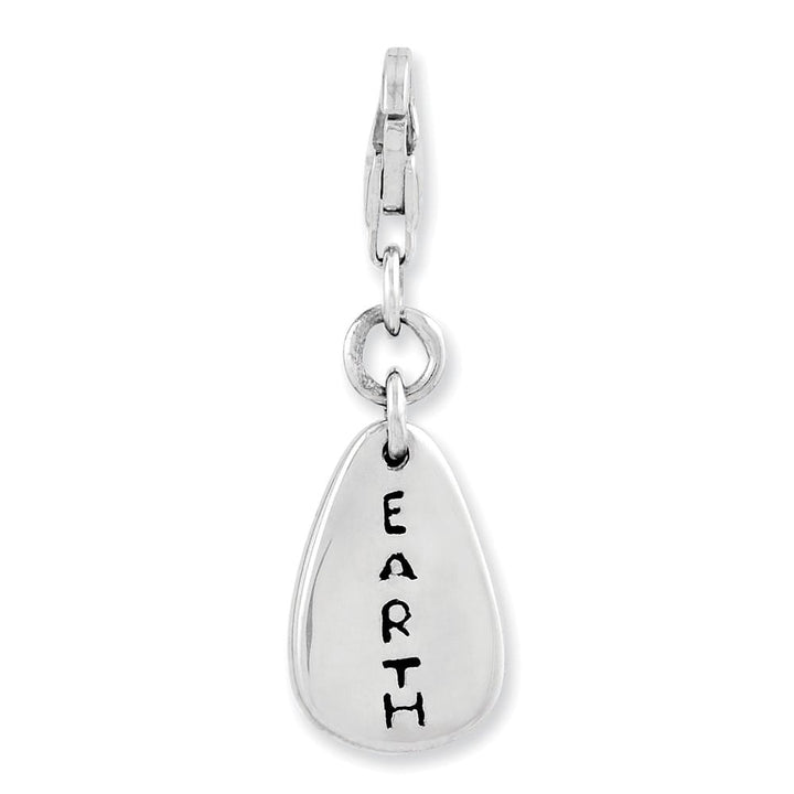 Sterling Silver Earth Symbol with Fancy Lobster Clasp Charm