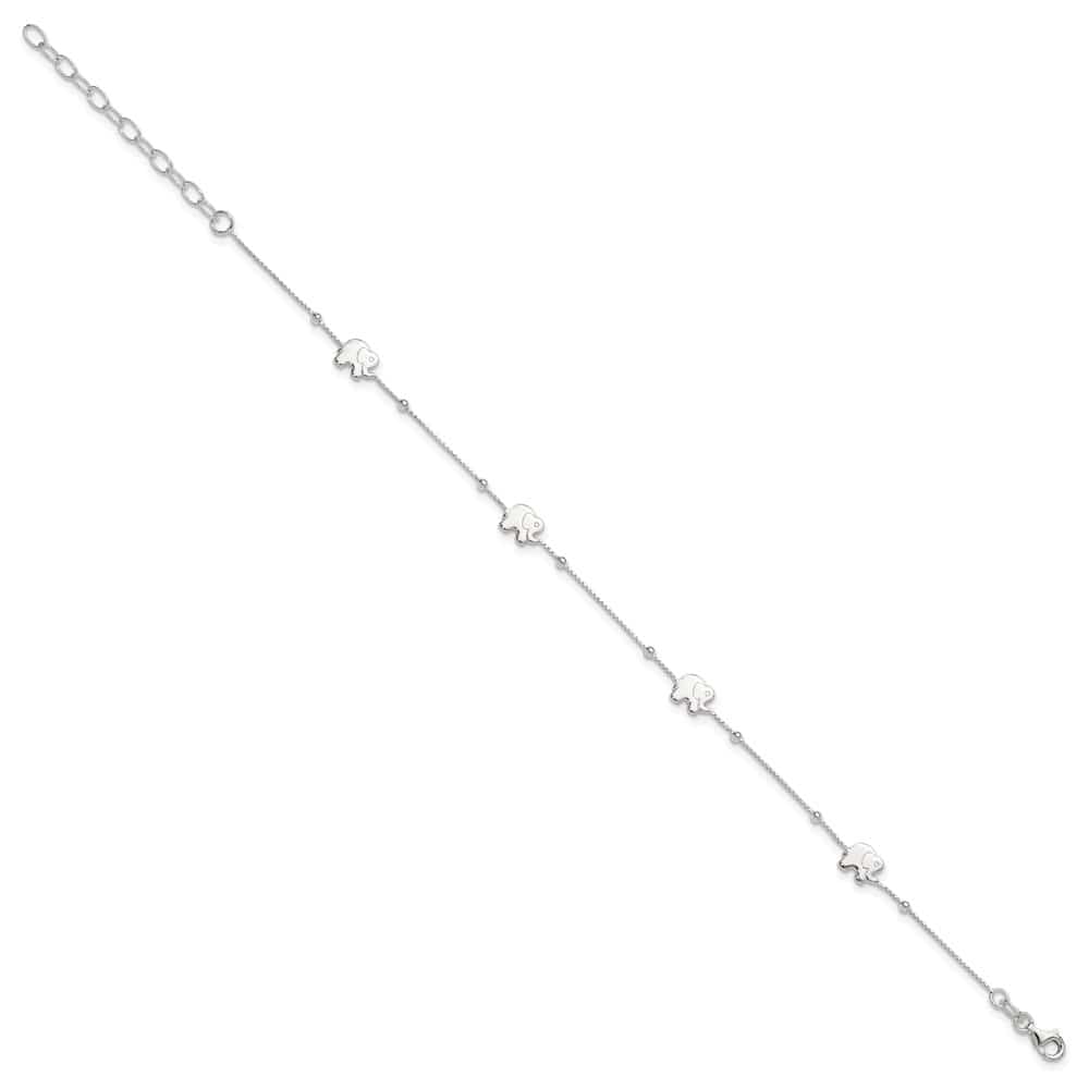 Sterling Silver Elephant Anklet