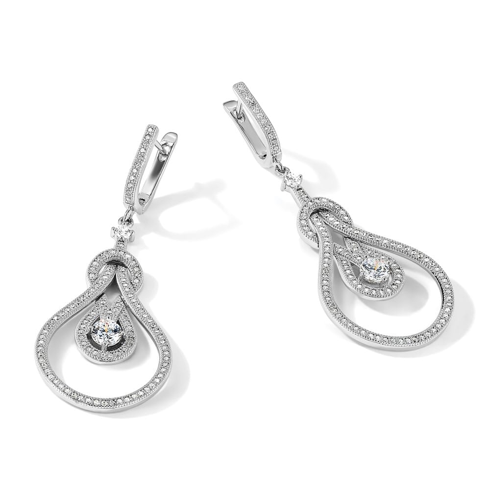 Sterling Silver Embers 226 CZ Hoop Chandelier Dangle Earrings, view 5 of 5