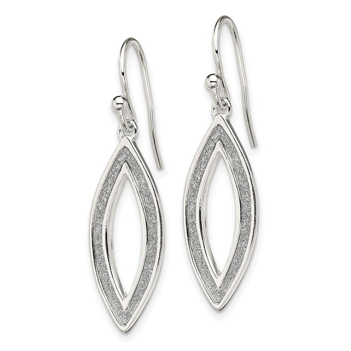 Sterling Silver Enamel Glitter Fabric Marquise Dangle Earrings, view 2 of 4