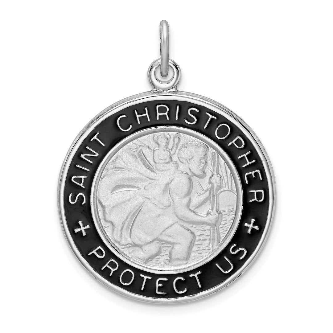 Sterling Silver Enamel St. Christopher Medal