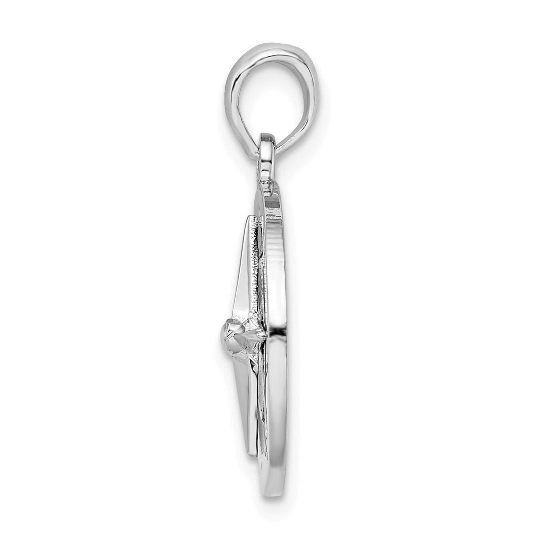 Sterling Silver Enameled Compass Pendant