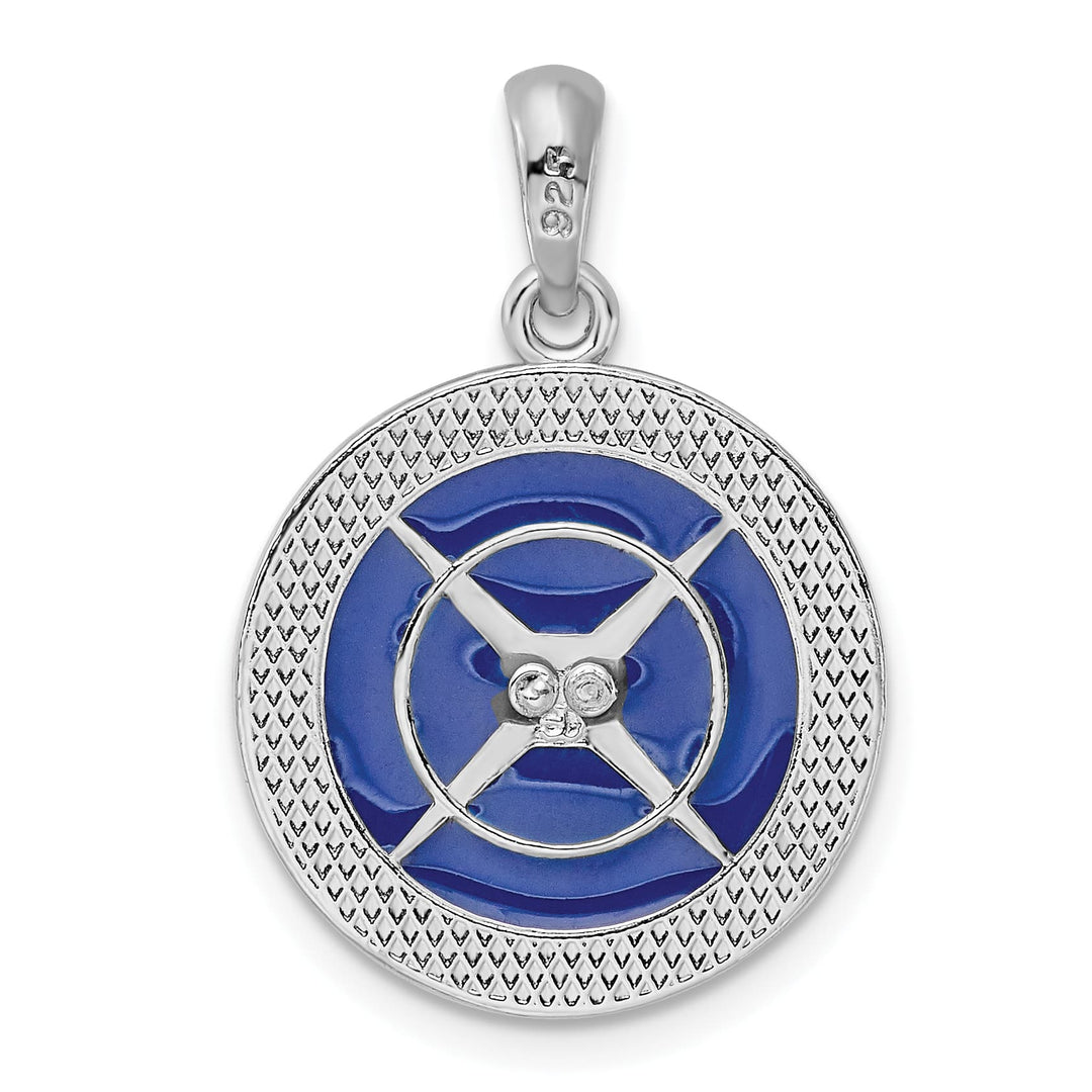 Sterling Silver Enameled Compass Pendant