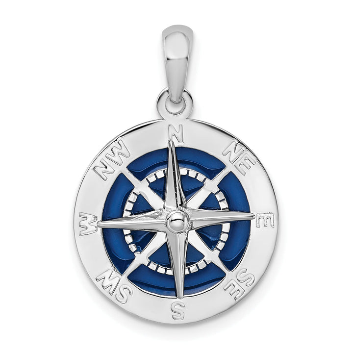 Sterling Silver Enameled Compass Pendant