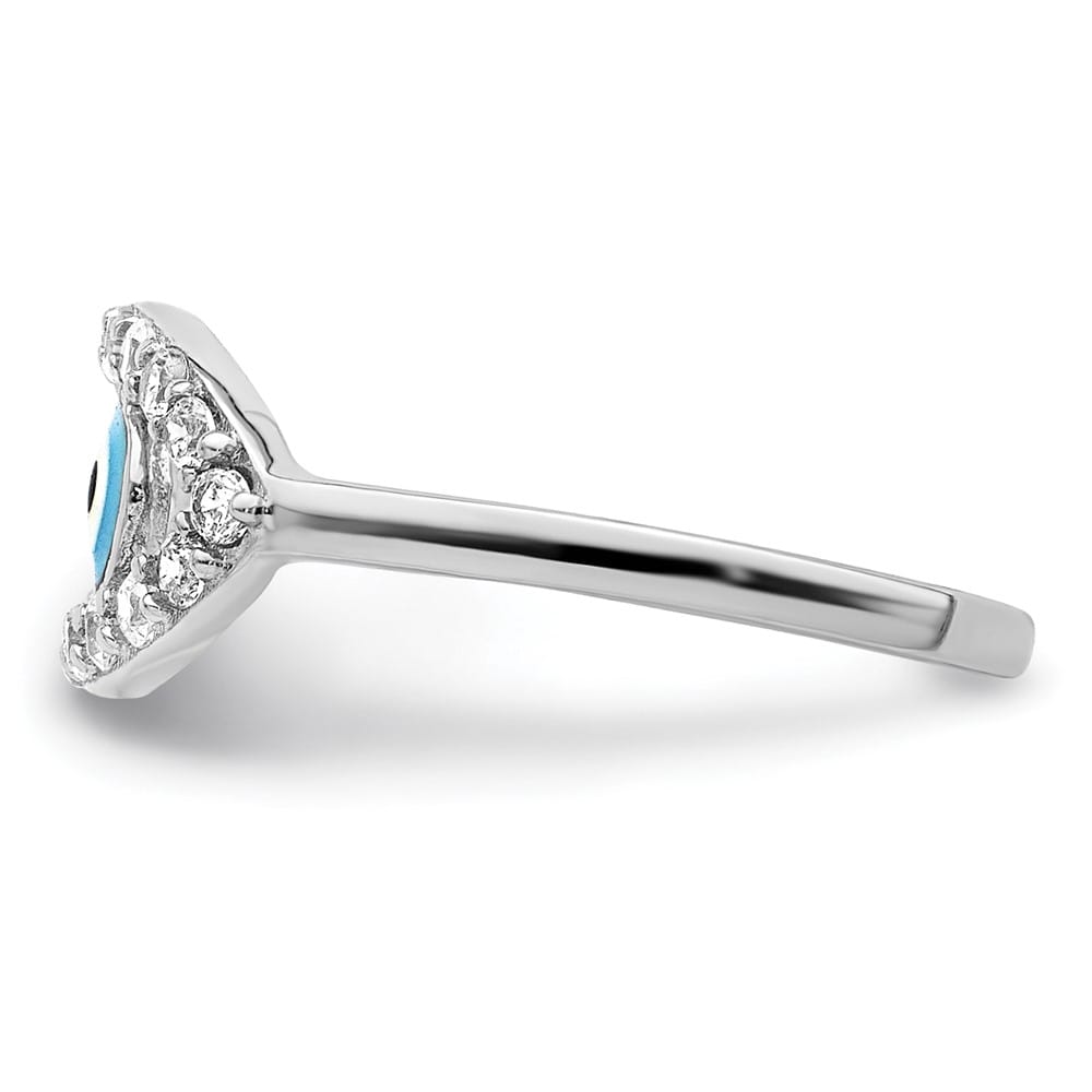 Sterling Silver Enameled & CZ Eye Toe Ring