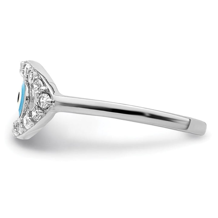 Sterling Silver Enameled & CZ Eye Toe Ring