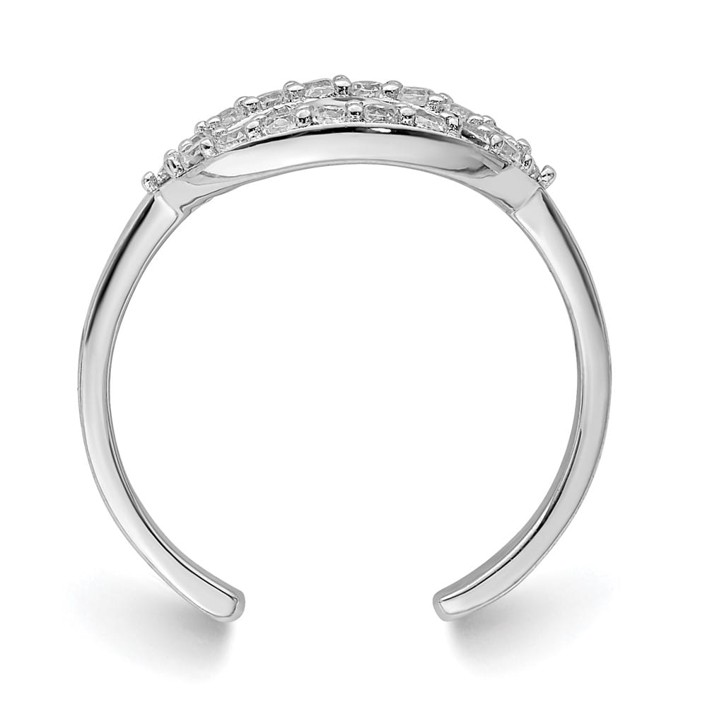 Sterling Silver Enameled & CZ Eye Toe Ring