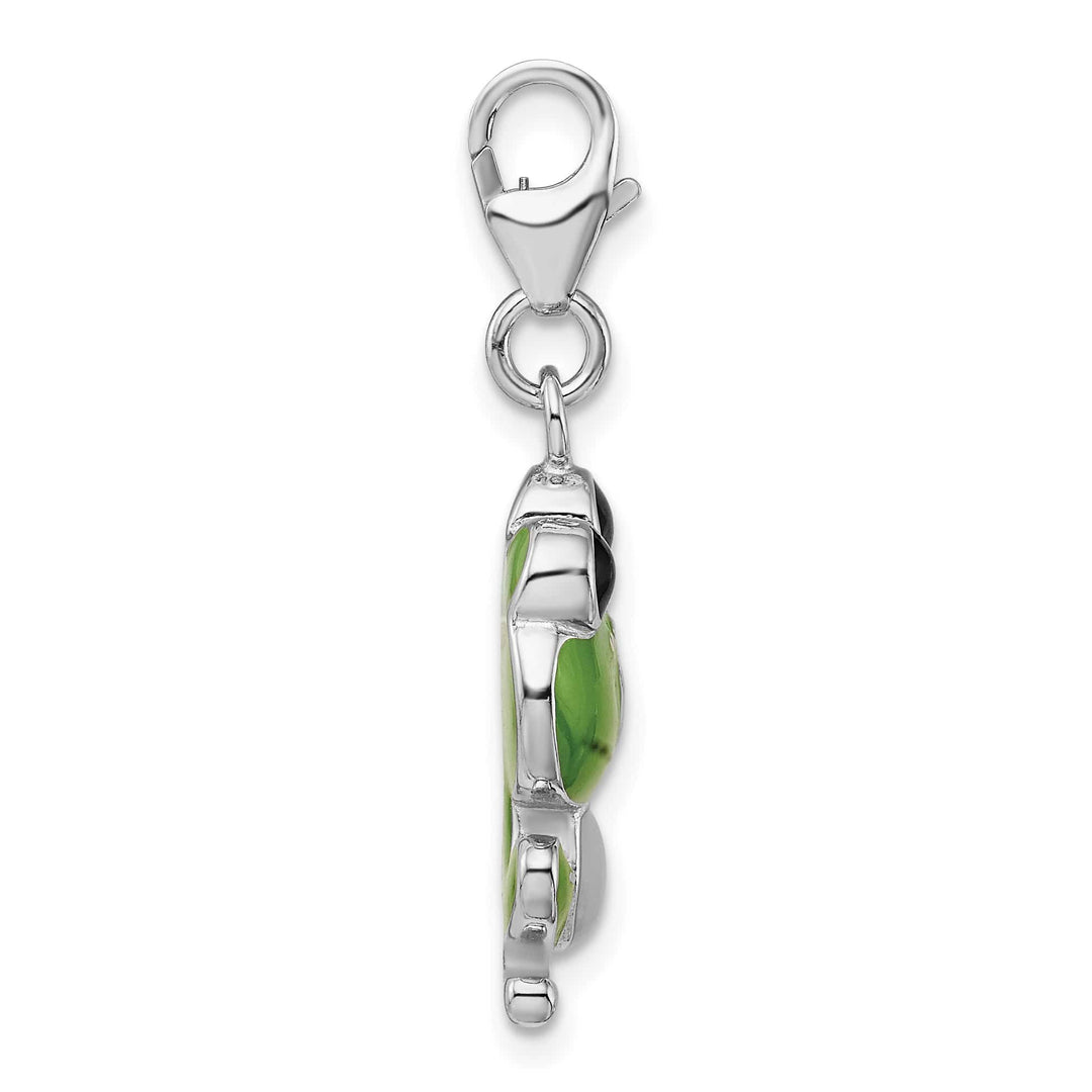 Sterling Silver Enameled Frog Charm