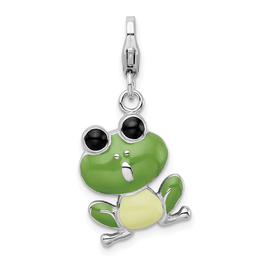 Sterling Silver Enameled Frog Charm