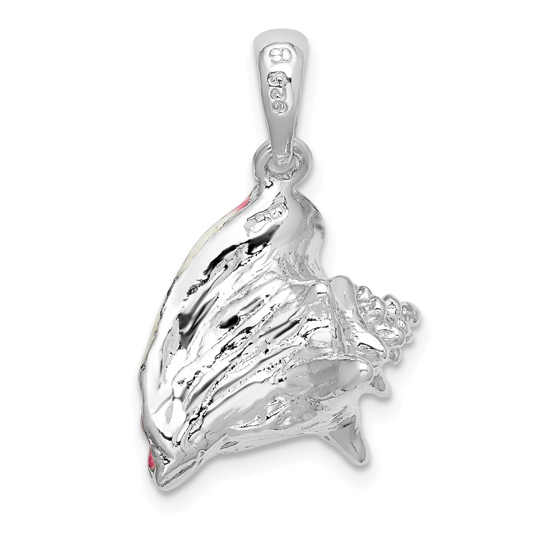 Sterling Silver Enameled Medium Conch Shell Pendant