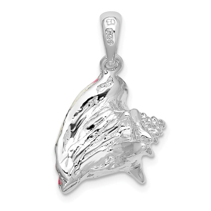 Sterling Silver Enameled Medium Conch Shell Pendant