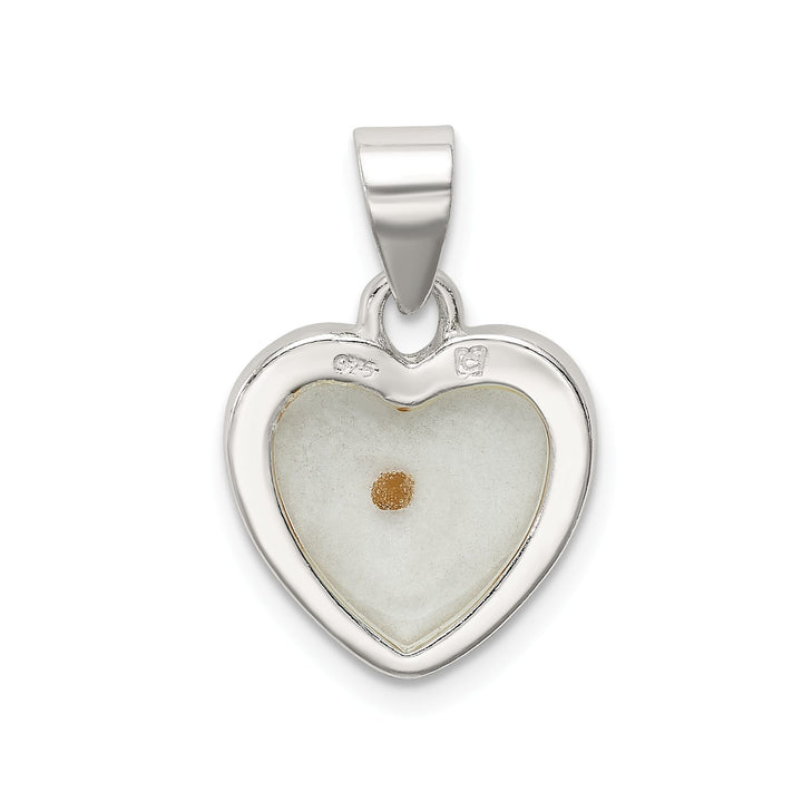 Sterling Silver Enameled Mustard Seed Heart Pendant