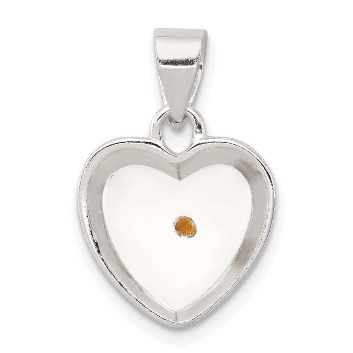 Sterling Silver Enameled Mustard Seed Heart Pendant