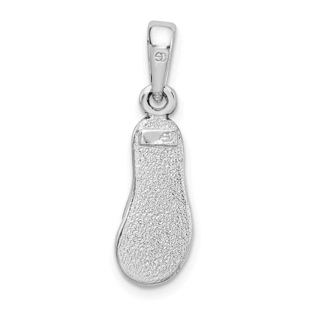 Sterling Silver Enameled Pink Flip-flop Pendant