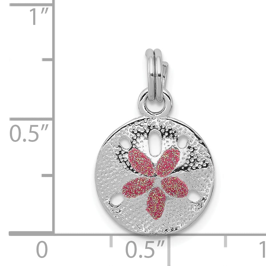 Sterling Silver Enameled Sand Dollar Charm