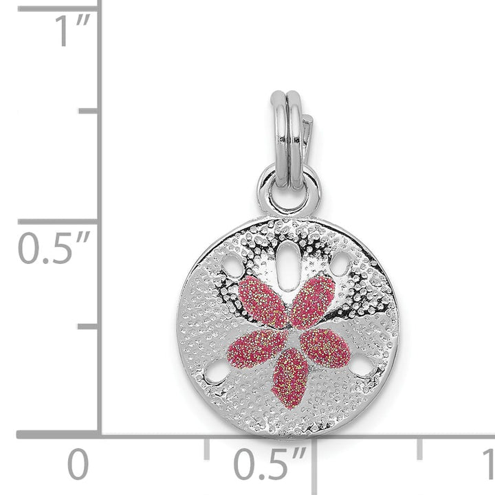 Sterling Silver Enameled Sand Dollar Charm
