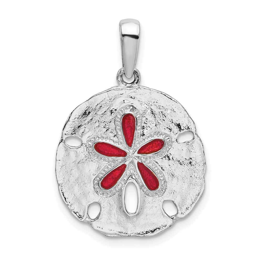 Sterling Silver Enameled Sand Dollar Pendant