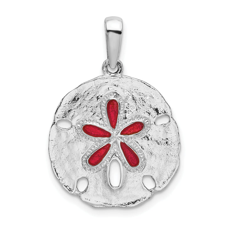 Sterling Silver Enameled Sand Dollar Pendant