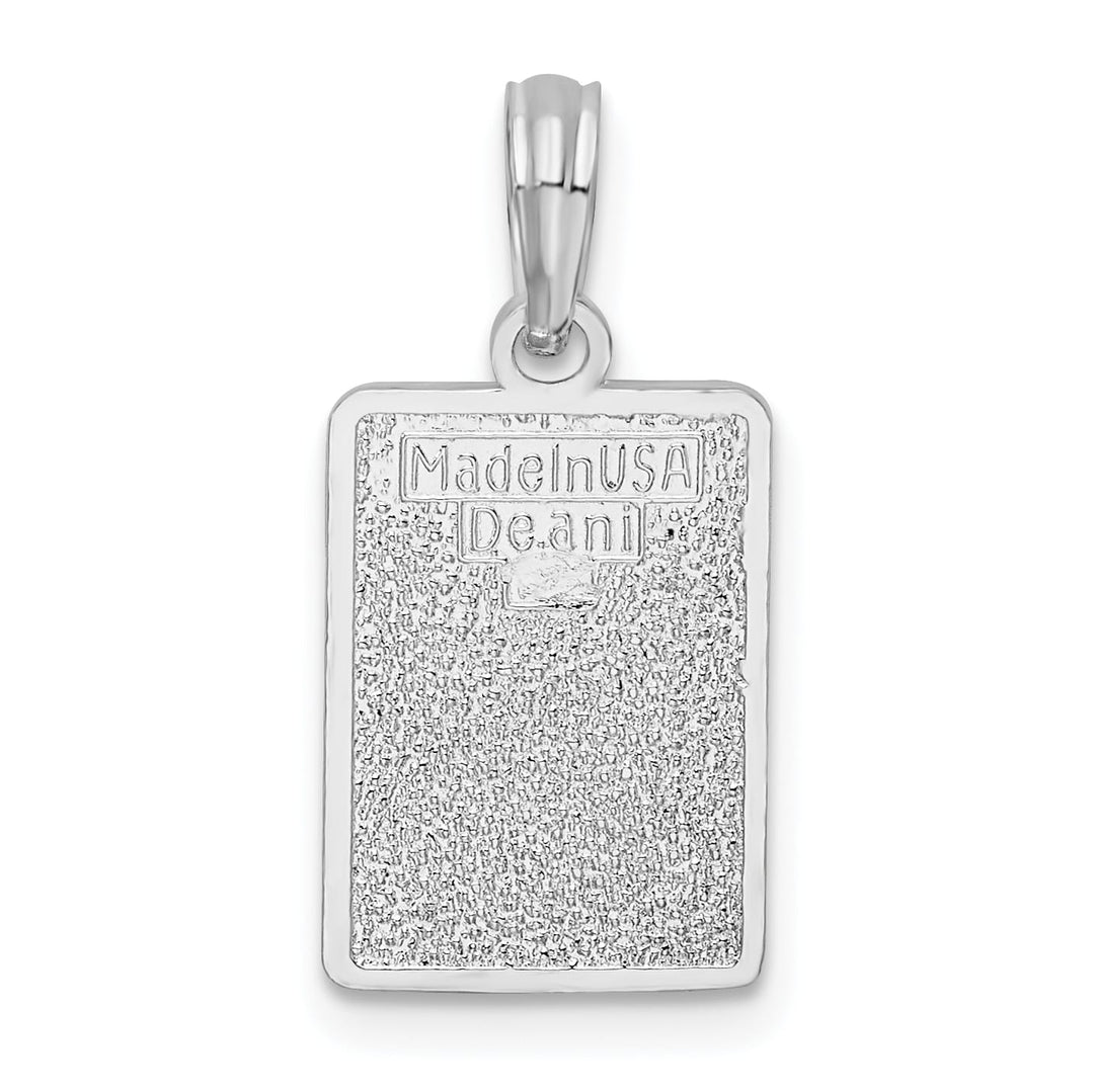 Sterling Silver Enameled Small Key West Mile 0 Pendant