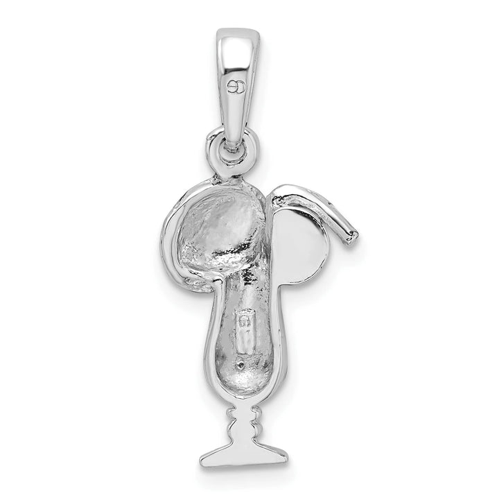 Sterling Silver Enameled Tropical Drink Pendant